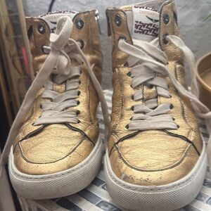 Zadig & Voltaire Gold High Flash Sneakers size 39‎